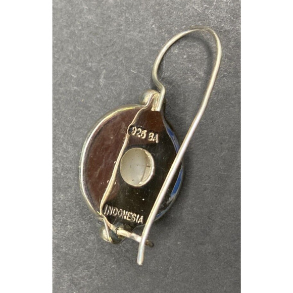 Mother Of Pearl Scroll Hook Drop Earrings Oval Gemstone 925 Sterling Silver BA - Picture 10 of 10